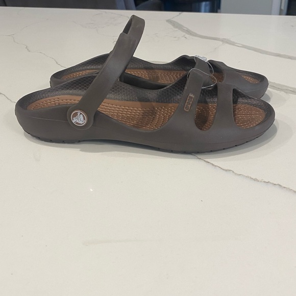 CROCS Women's Dark Brown Sandals - Picture 2 of 6